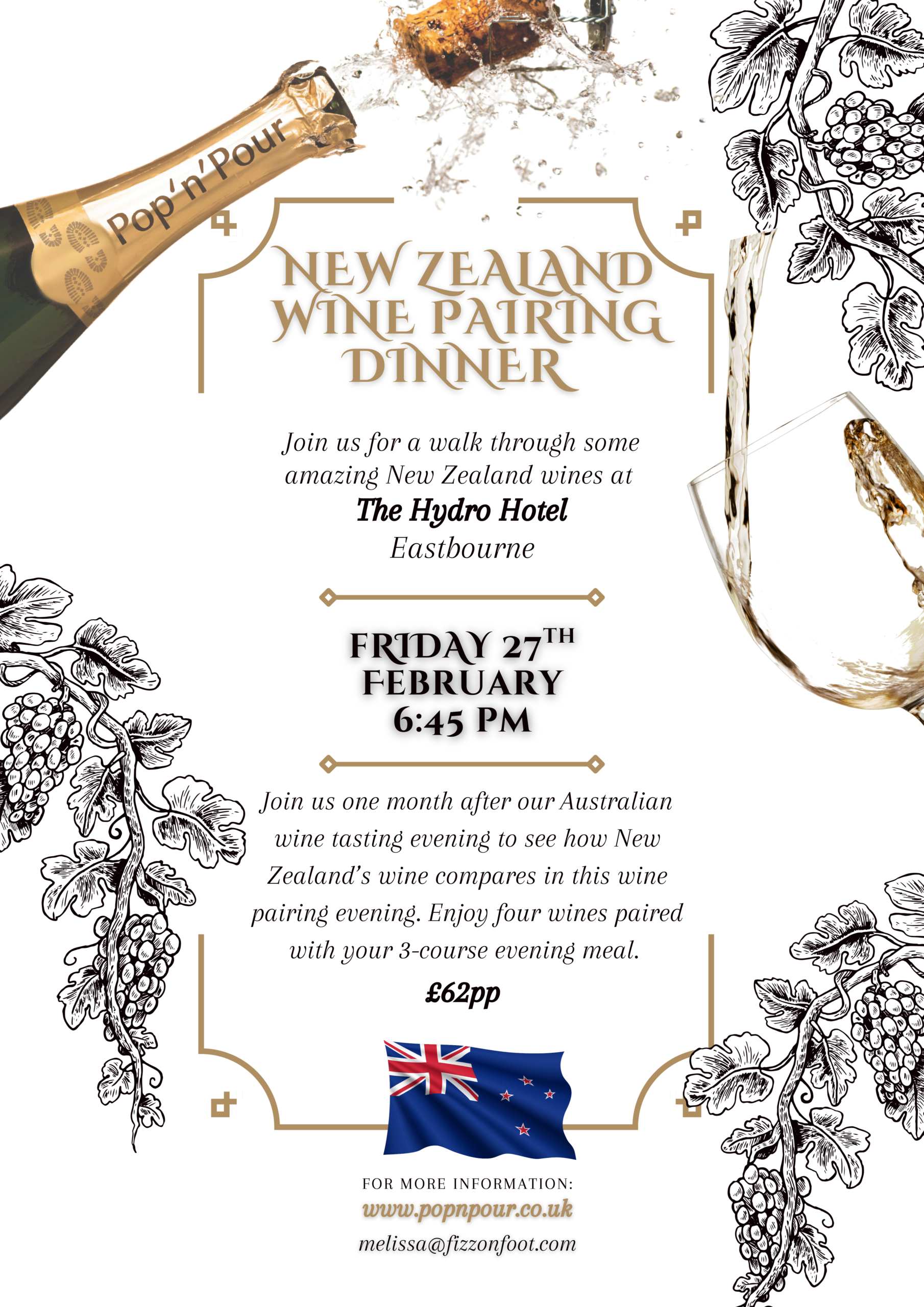 New Zealand wine pairing evening